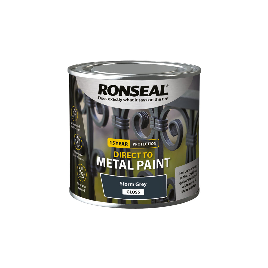 RONSEAL DIRECT TO METAL STORM GREY GLOSS 250ML