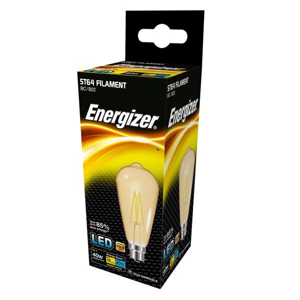 ENERGIZER 5W (40W) B22 LED GOLD FILAMENT CAGE