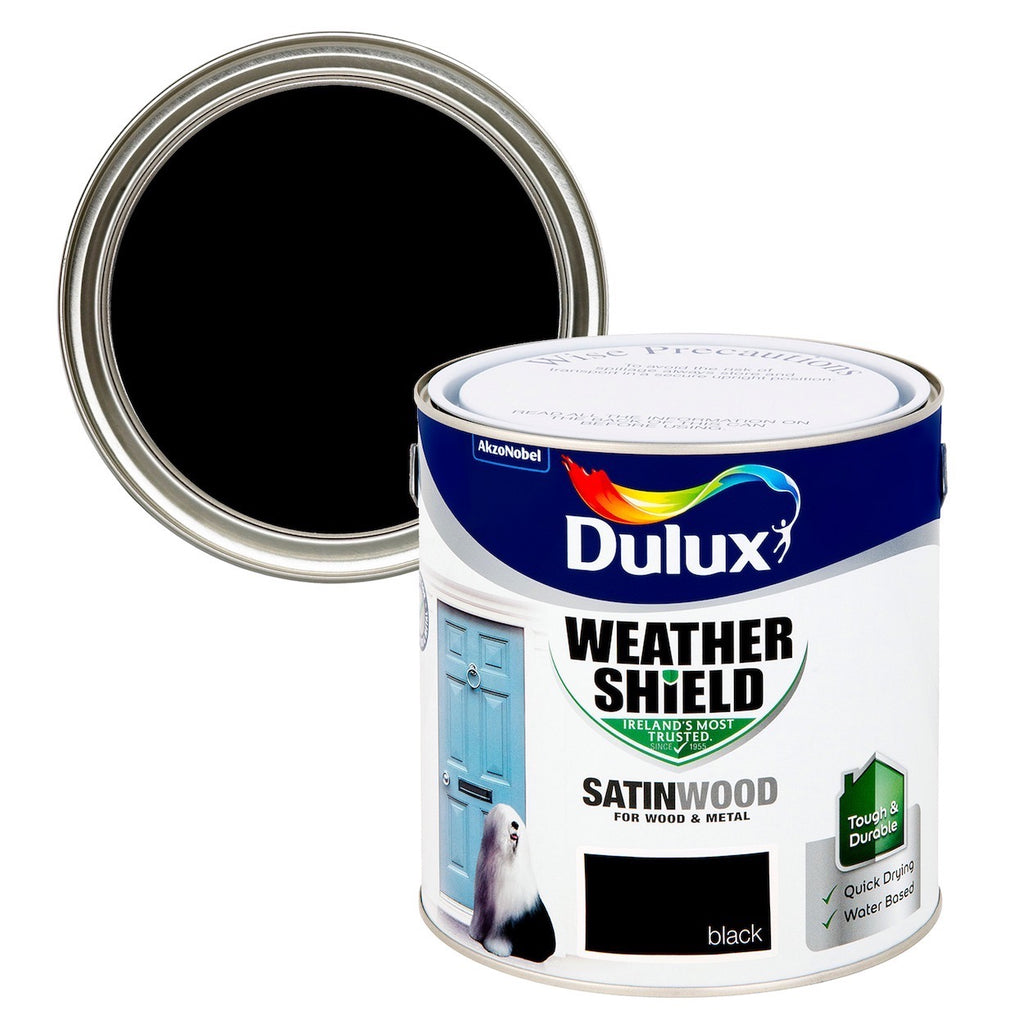 Dulux Weathershield Exterior Satin Black 2.5L