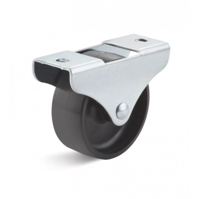 15mm Fixed Castor with Black Wheel