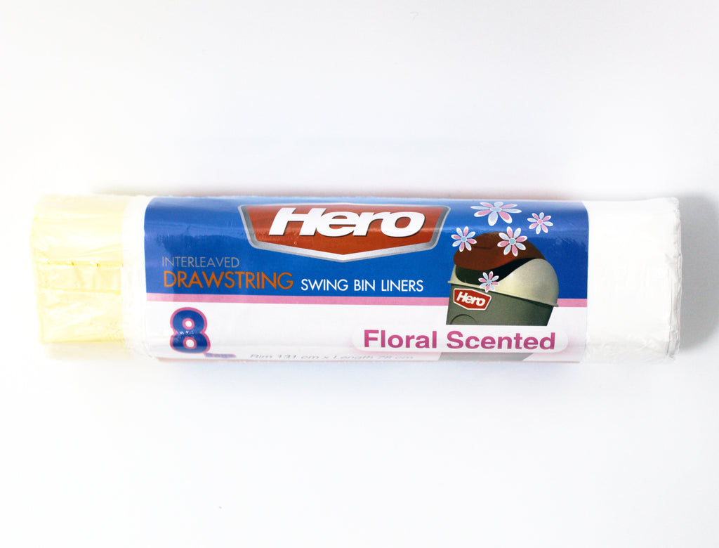 Hero Swing Bin Liners Floral Scented Drawstring 8's