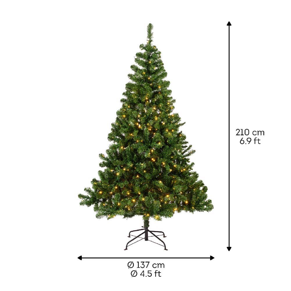 IMPERIAL PIN PRE-LIGHT CHRISTMAS TREE 210CM 500 BULBS