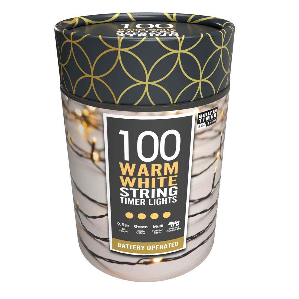 100 Battery Operated String Lights Warm White