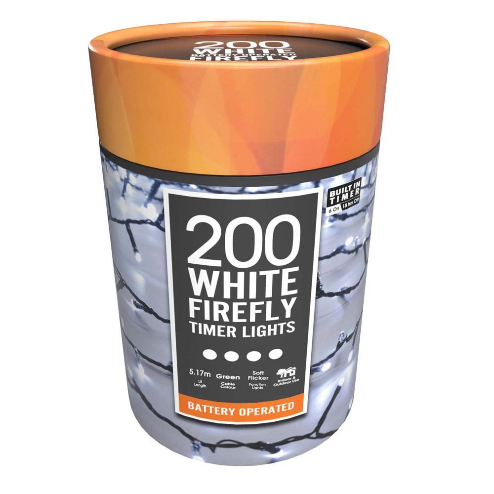 200 Battery Operated Firefly Lights White
