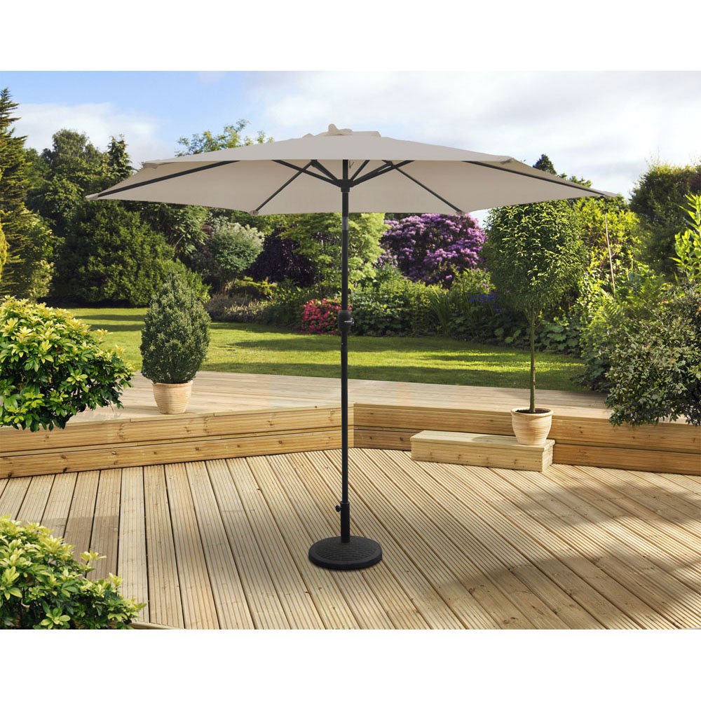 PARASOL ALUMINUM 3M CRANK & TILT BEIGE - burkes_Hardware