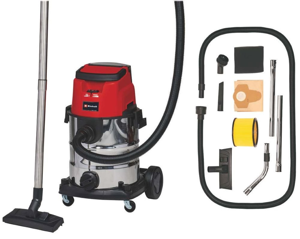 Einhell Power X-Change 36V Cordless 25 Litre Stainless Steel Wet & Dry Vac - Bare
