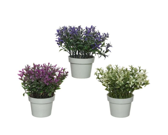 Faux Plant in Grey Plant Pot