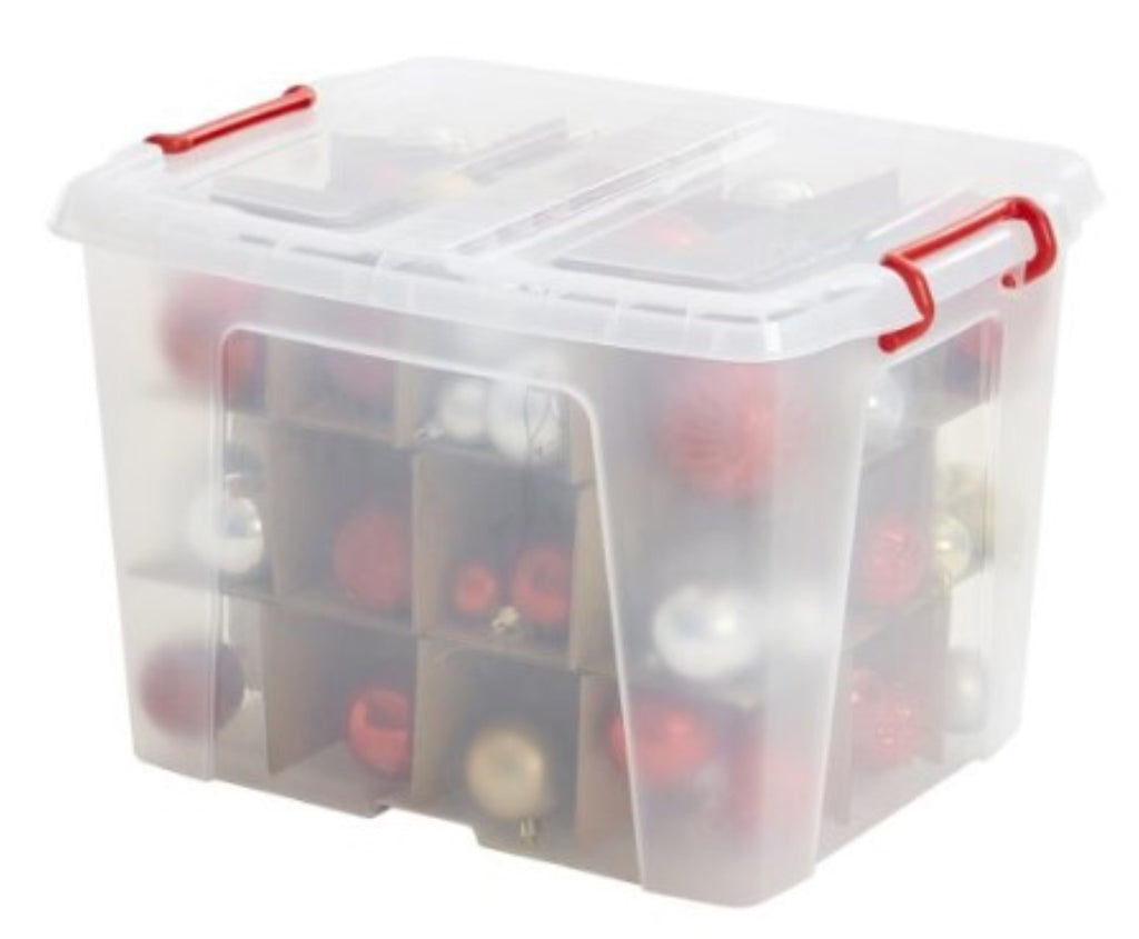 CHRISTMAS BAUBLE BOX WITH 36 DIVIDERS 40L