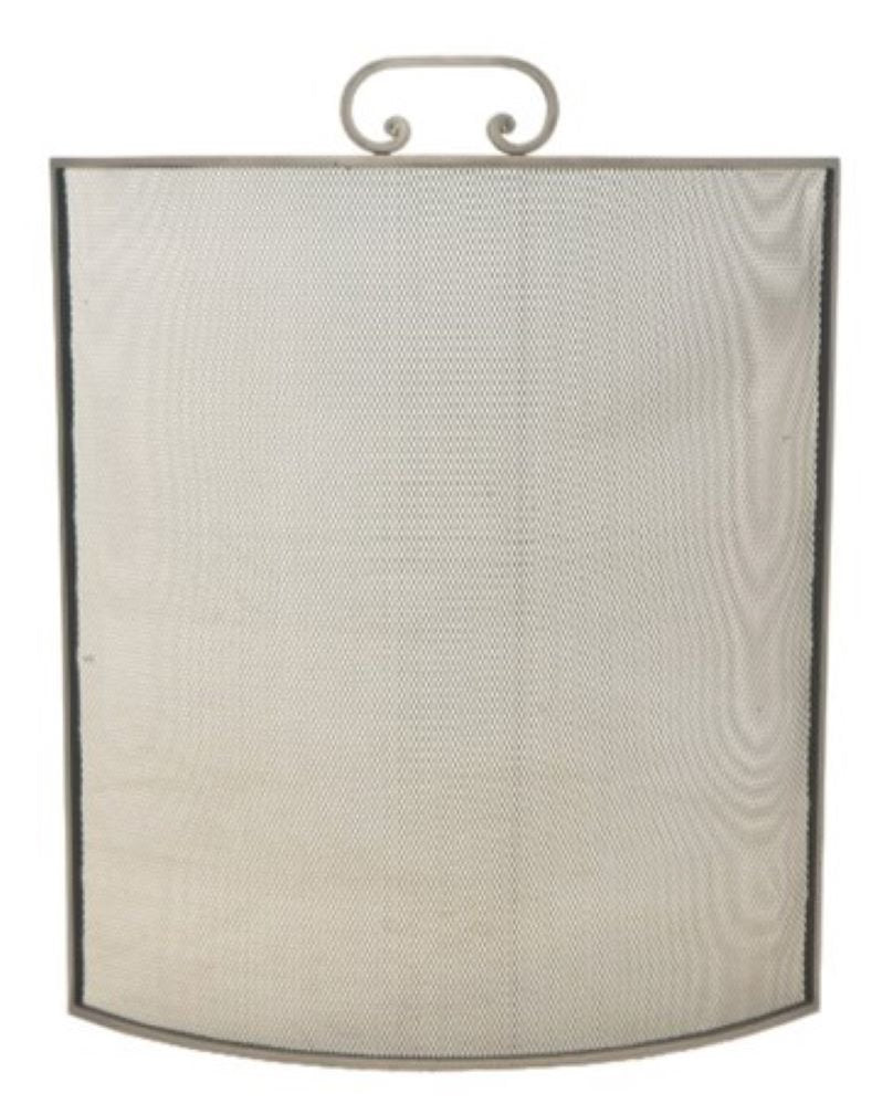 Fireside Heritage Pewter Curved Fire Screen With Leaves