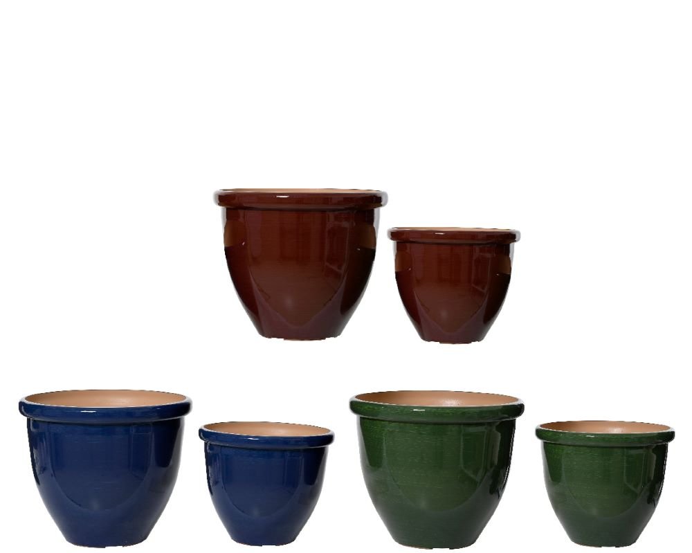 SET OF 3 RECYCLED PLASTIC POTS