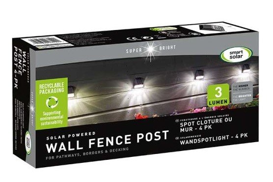 Fence, Wall & Post Light 3 Lumen - 4 Pack