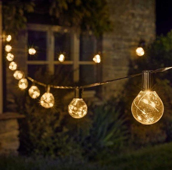 Low Voltage Firefly Festoon String Lights, Warm White - Set of 2