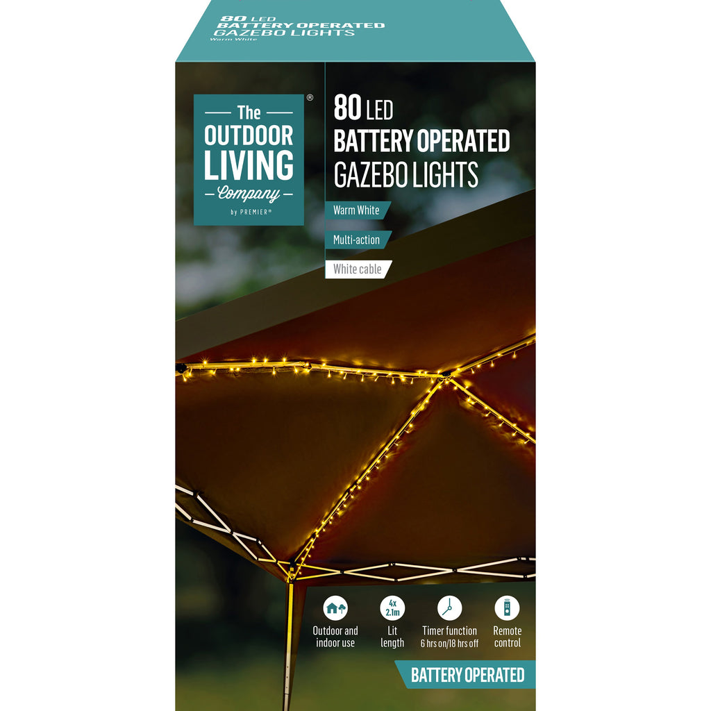 80 LED Gazebo Lights Warm White