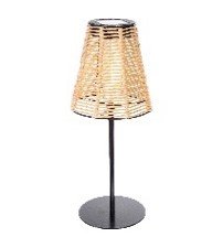 Solar Rattan Table Lamp 34cm 24LED
