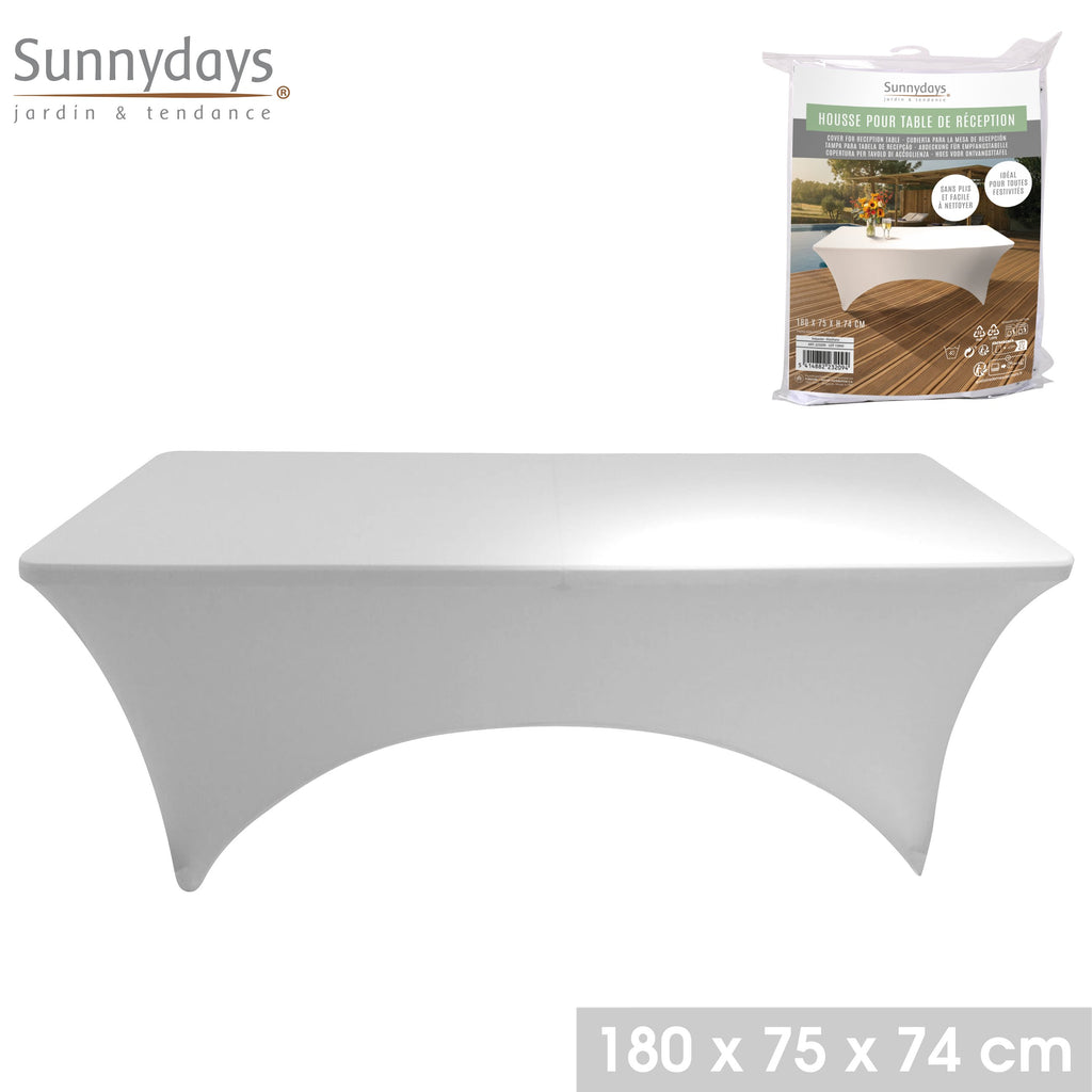 White Spandex Table Cover 180X75X74cm