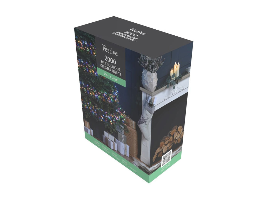 2000 Cluster Lights - Multi-Coloured /Green Cable