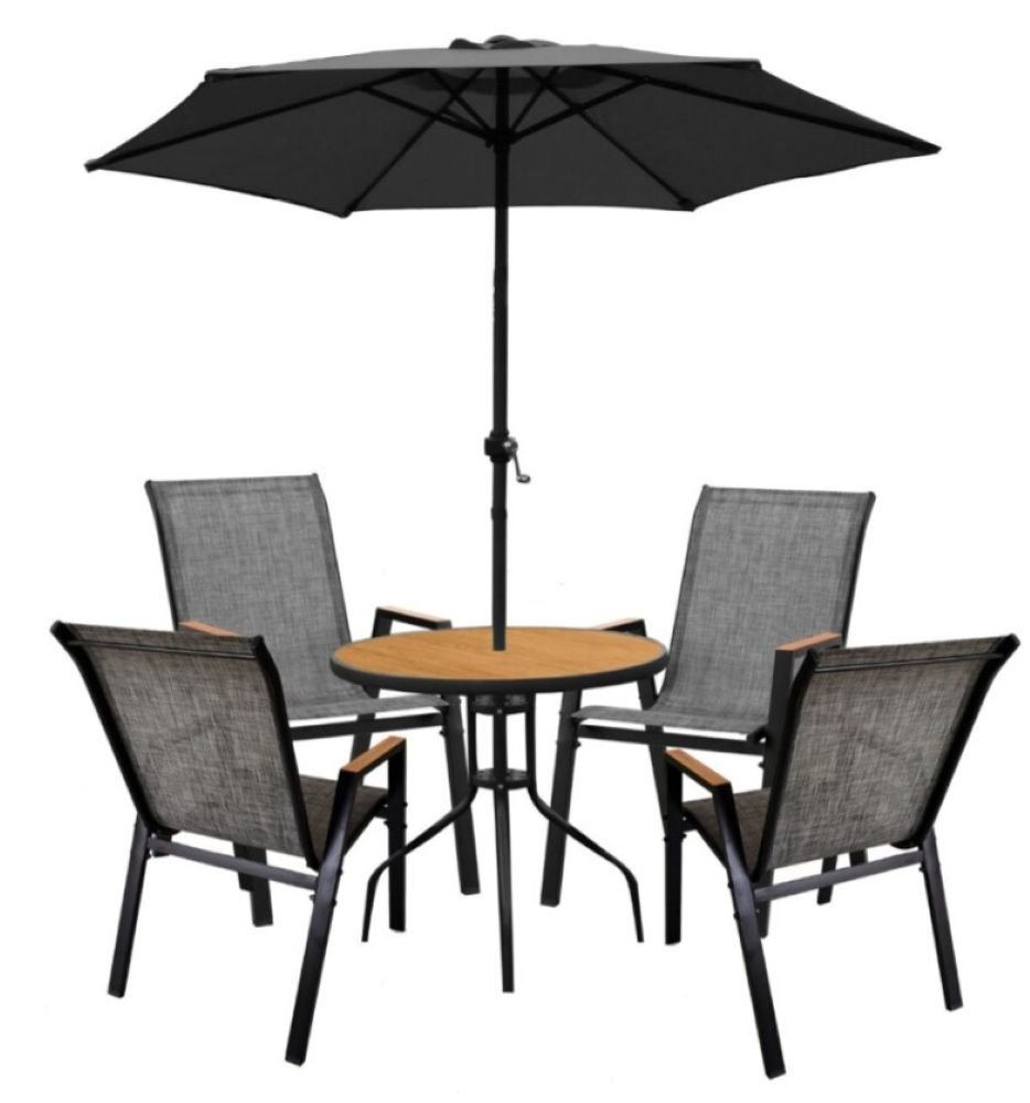 Amora 4 Seater Dining Set With Parasol