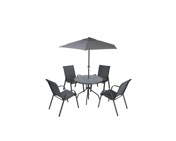 Amora 4 Seater Dining Set With Parasol
