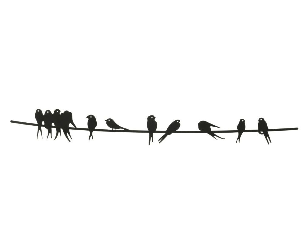 WALL DECO IRON BIRD OUTDOOR BLACK