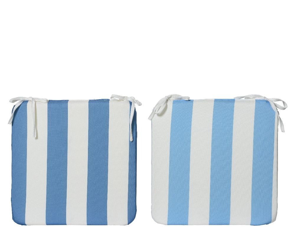 Outdoor Seat Pads – Blue Stripe