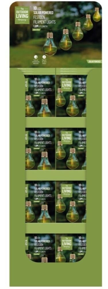 10-Bulb Solar Warm White Filament Lights