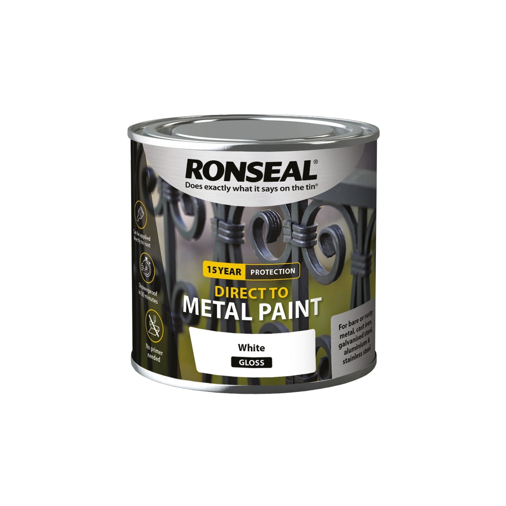 RONSEAL DIRECT TO METAL WHITE GLOSS 250ML