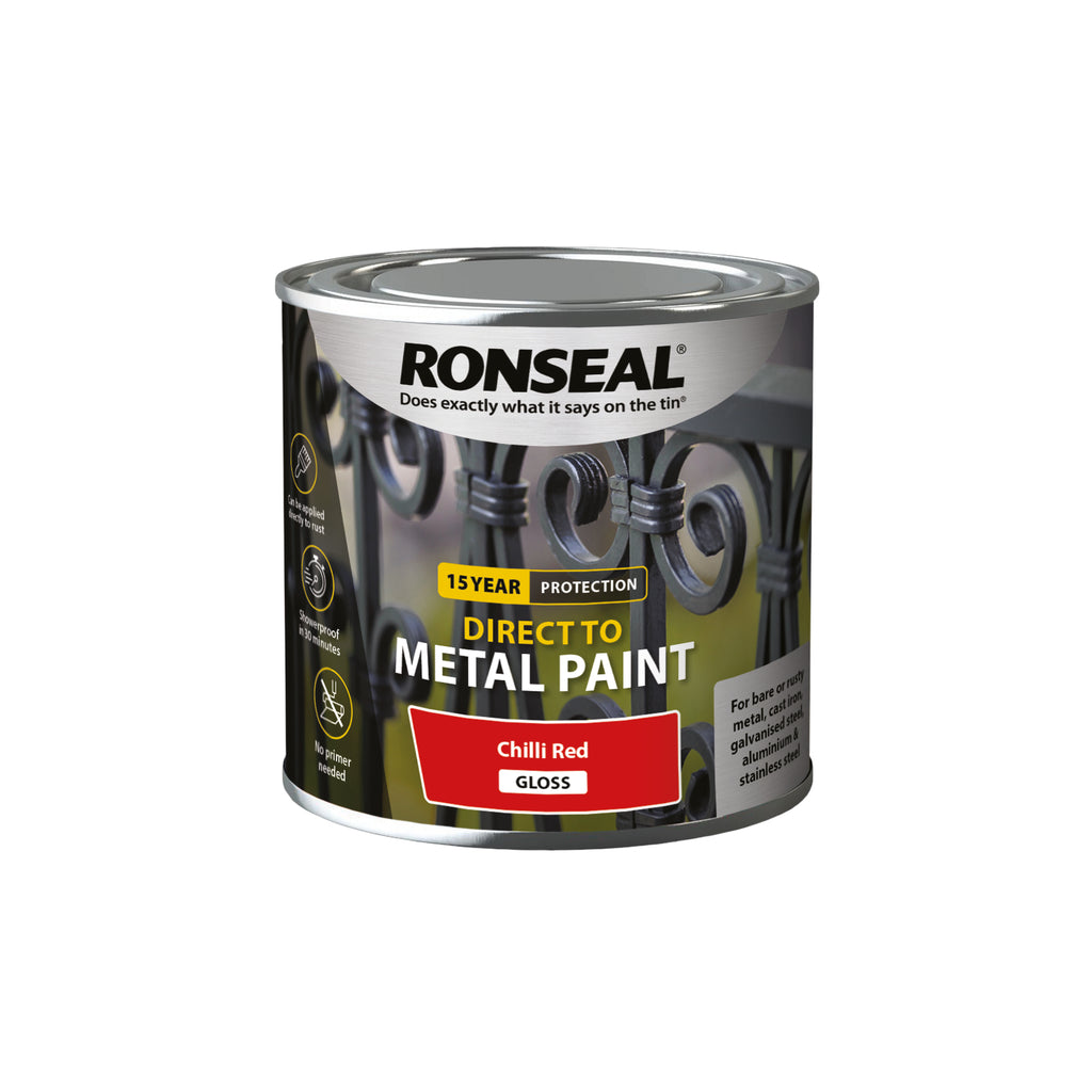 RONSEAL DIRECT TO METAL CHILLI RED GLOSS 250ML