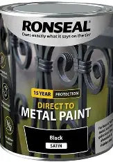 Ronseal Direct to Metal Black Satin 750ml
