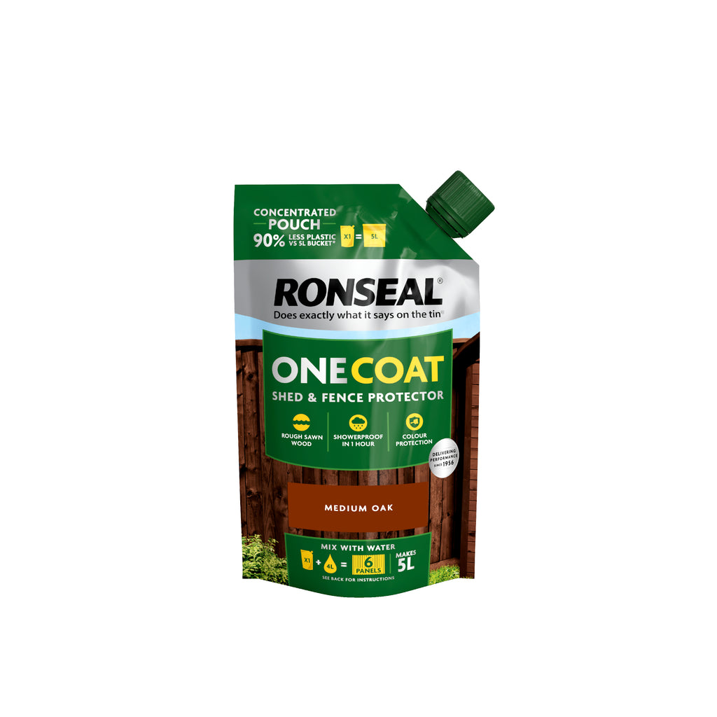 Ronseal One Coat  Refill Pouch Medium Oak 950ML