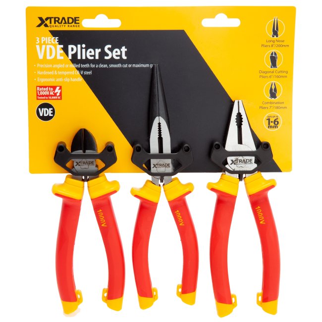 XTRADE 3 PIECE VDE PLIERS SET