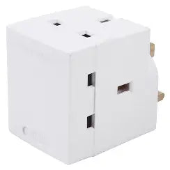 3 Way White Fused Adapt 13AMP