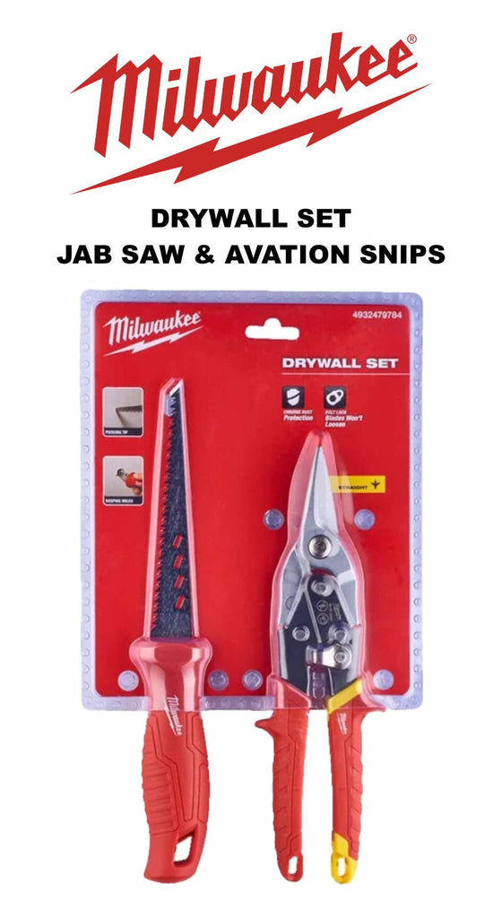 Milwaukee Drywall Set: Aviation Snip & Jigsaw - burkes_Hardware
