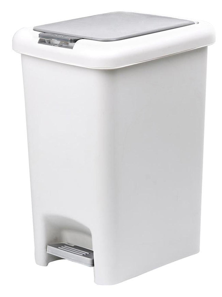 15L White Pedal Bin
