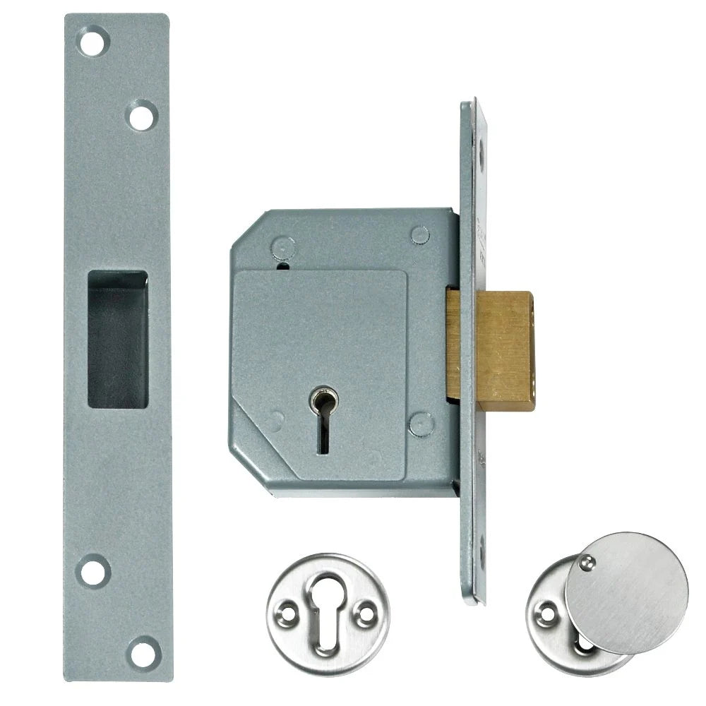 Union 5 Lever Deadlock 3" SAT N Chrome