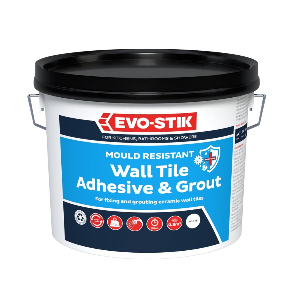 Evo-Stik Mould Resistant Wall Tile Adhesive & Grout – 2.5L