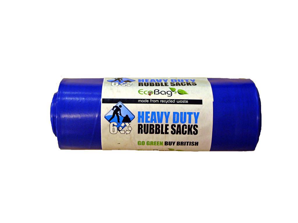 6 Rubble Sacks Blue Heavy 30Ltr