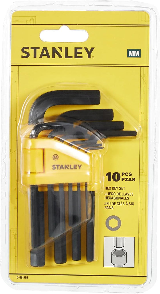 Stanley 1.5–10mm Hex Key Set – 10 Piece