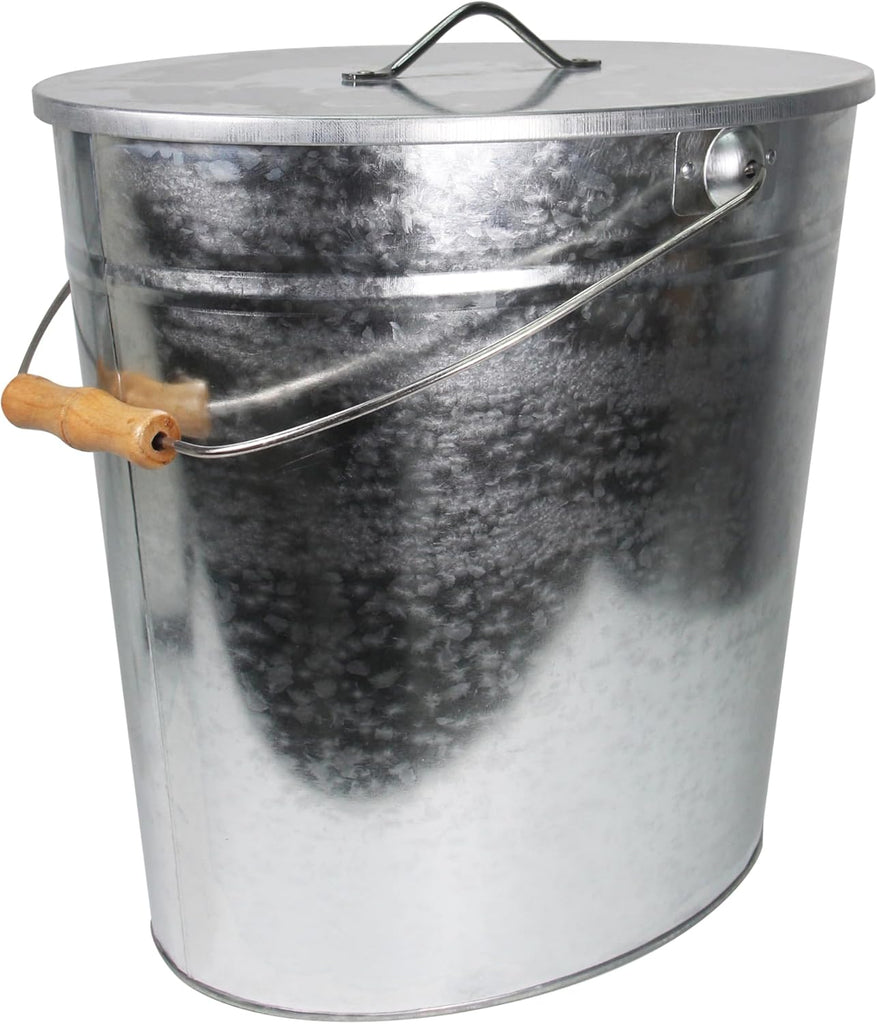 11" Galvanised Ash Bucket with Lid
