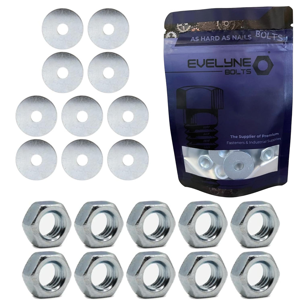 ForgePack Nut & Washer M10 Zinc Plated – Pack of 8