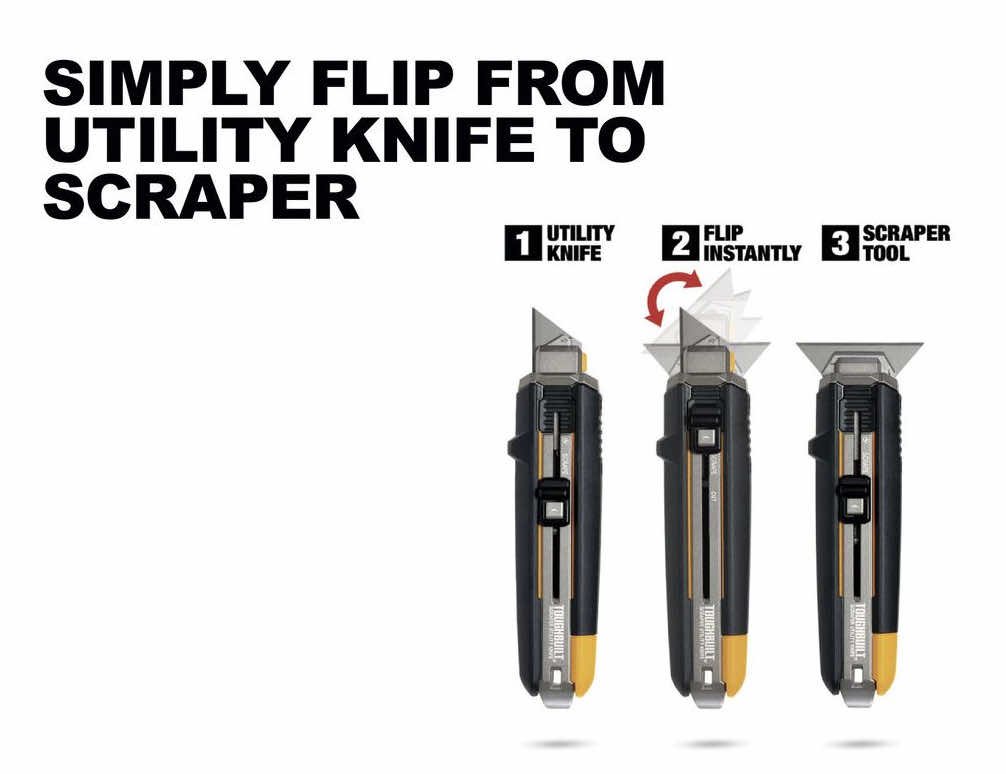 Scraper Utility Knife + 5 spare blades