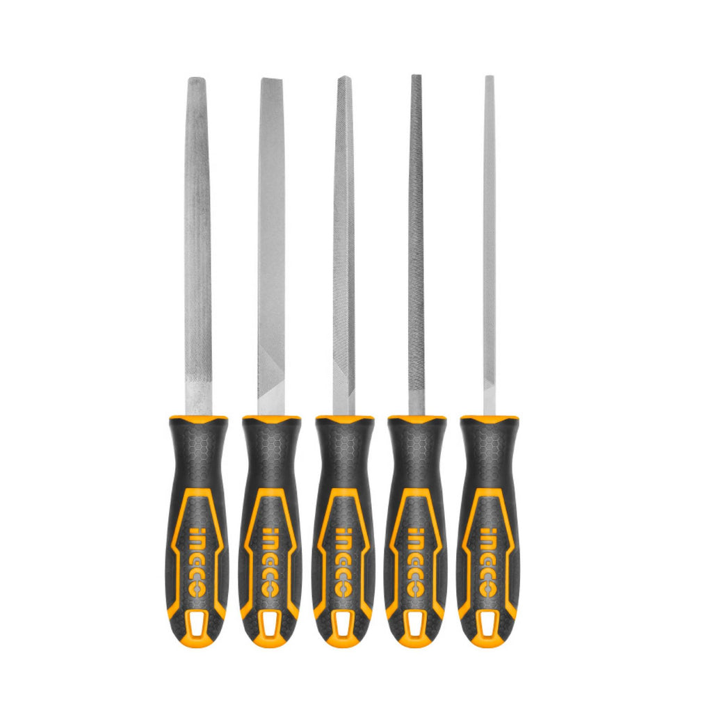 INGCO 5-Pack Steel File Set 200mm - burkes_Hardware