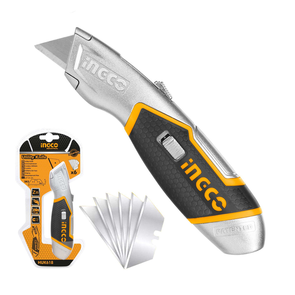 INGCO UTILITY KNIFE SK5 BLADE WITH 6 BLADES - burkes_Hardware