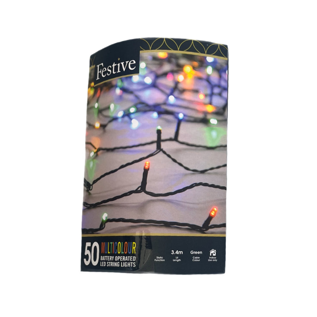 50 Battery Operated Indoor Lights Multi-Coloured