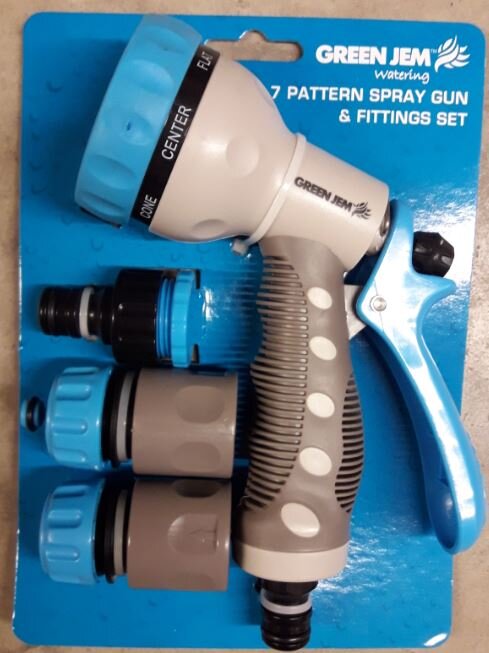 HG7-1 7 PATTERN SPRAY GUN + FITTINGS - burkes_Hardware