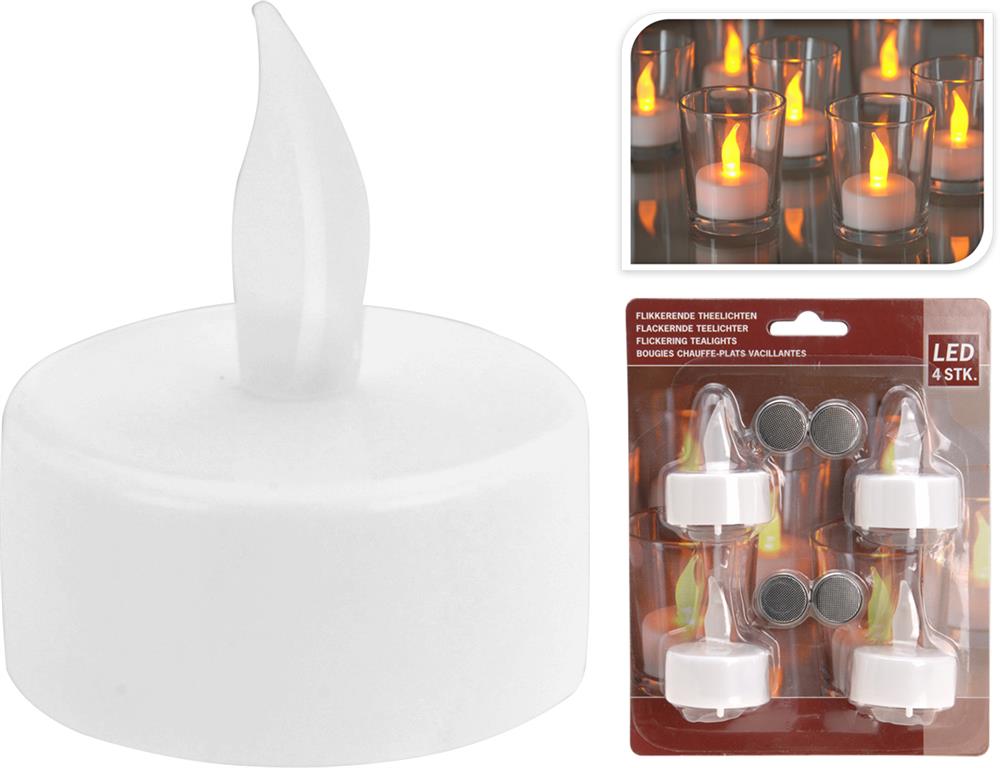 4PCE LED TEALIGHT CARDED