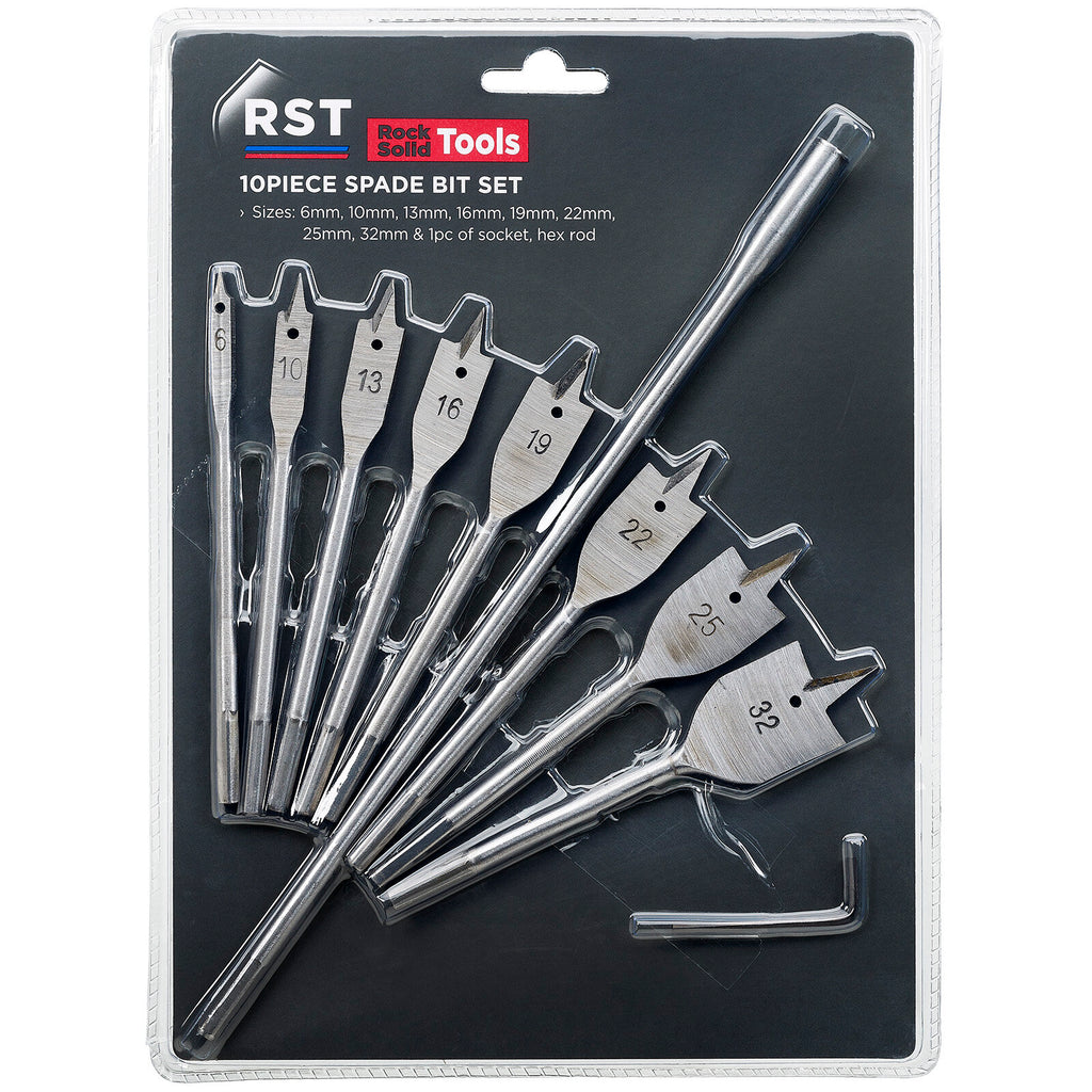 RST1002 FLAT BIT SET 10PCS - burkes_Hardware