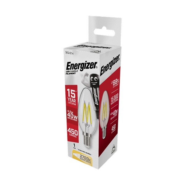 ENERGIZER 5W (40W) E14 LED CANDLE FILAMENT DIMMABLE