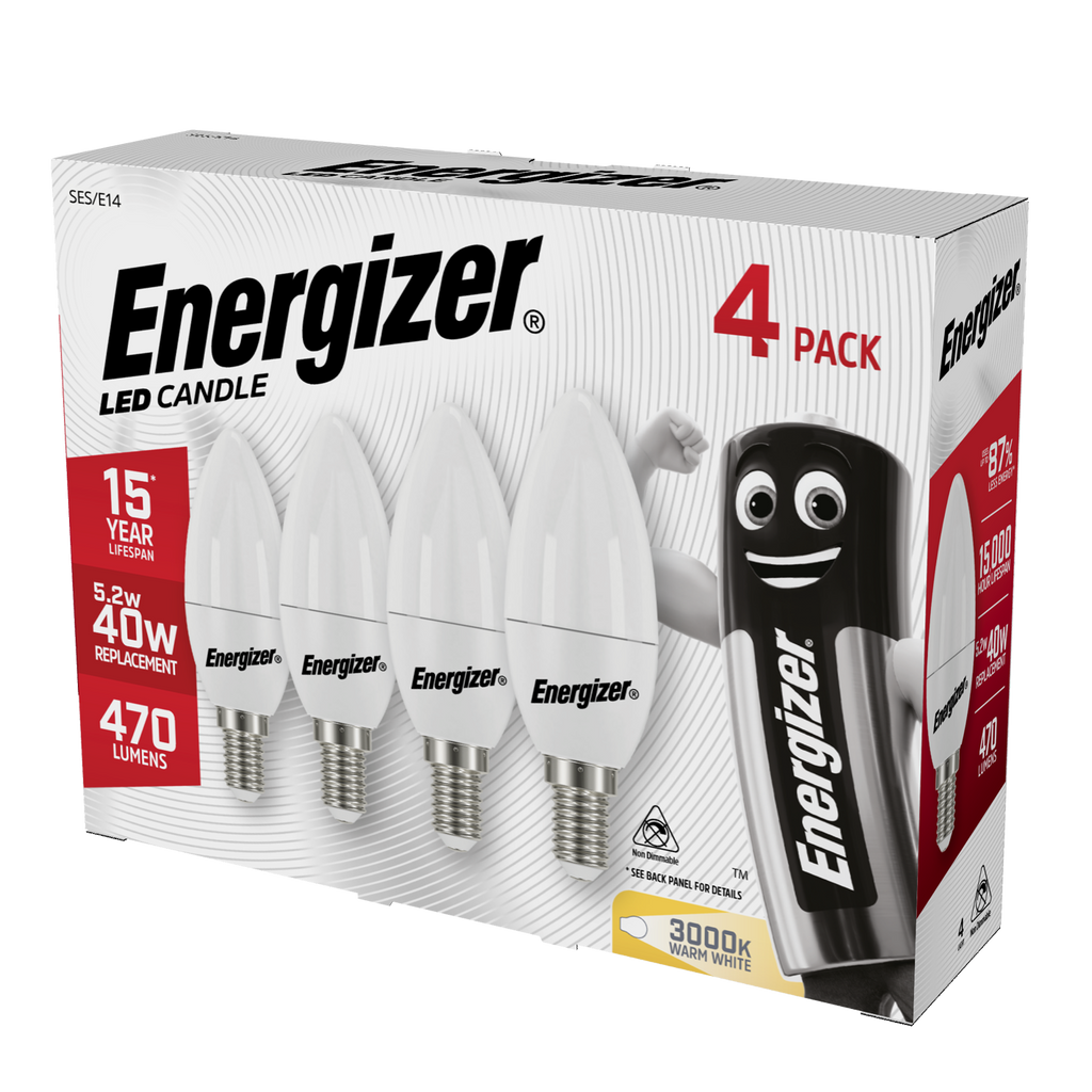 ENERGIZER 4 PACK SES 6W LED CANDLE