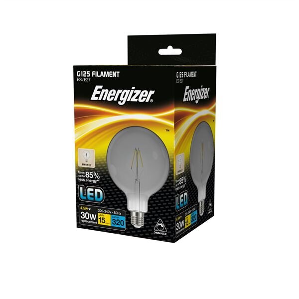 ENERGIZER 4.5W=30W E27 G125 DIMMABLE LED XL GLOBE