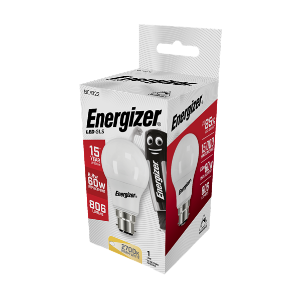 ENERGIZER 9.2W (60W) B22 LED GLS DIMMABLE 806L OPAL